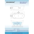 thumbnail image 3 of WoodBridge 71" Acrylic Freestanding Bathtub Contemporary Soaking Tub, B-0017, 3 of 10