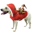 thumbnail image 5 of Festive Pet Santa Riding Outfit for Dogs Holiday Apparel for Small Medium Large Puppies Detailed Design, 5 of 5