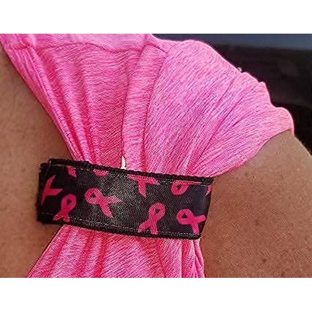 Cinta rosa manga Scrunchies Concientización sobre el cáncer de mama corbatas de manga (PAR) Envolturas de manga