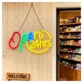 thumbnail image 2 of "24 Hours Open" Neon Light Business Restaurant Store Shop Bar Wall Door Window Hanging Sign Dimmable 45x28cm, 2 of 6
