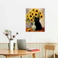 thumbnail image 2 of JEUXUS Funny Black Cat Sunflower Wall Art Canvas Print Artwork Cat Lover Poster Room Aesthetic Claude Monet Sunflowers Poster for Living Room Bedroom Hallway Home Wall Decor Gift Unframed 16x20 in, 2 of 4