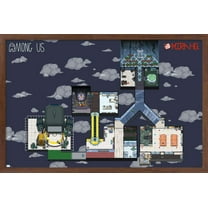Among Us - Mira Map Wall Poster, 22.375" x 34", Framed