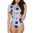 thumbnail image 2 of Goofa Daisies Flowers Printed Women Rash Guard Short Sleeve,Tummy control Swimsuit Surfing Swimsuit Bathing Suit One Piece Swimsuit UPF 50-Large, 2 of 9
