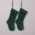 thumbnail image 4 of Cable Knit Christmas Stockings, Acrylic Knitted Multi Color Xmas Gift Bag with Hanging Loop, Winter Decor for Mantel Tree Stair Rail Family Home, 1 Pc, 18.1 Inch，Green, 4 of 4
