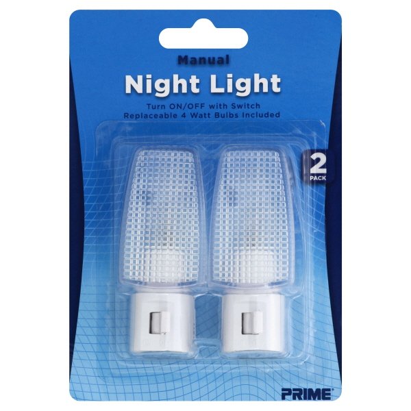 Prime Wire & Cable NLM2P Incandescent Manual Night Light Pack of 2