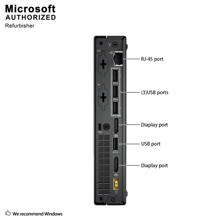 Lenovo ThinkCentre M710q Tiny PC, Intel Quad Core I5-7500T 2.7Ghz, 8G DDR4,  256G SSD, DP, 4K Support, WiFi, Bluetooth 4.0, Keyboard & Mouse, Windows