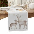 thumbnail image 6 of Christmas Deer Cotton Linen Table Runner for Dining Kitchen, Watercolor Winter Xmas Elk Snowflakes Wedding Outdoor Party Tablerunners Decoration, Dresser Scarf Coffee Tablecloth Runners 14x72 Inches, 6 of 9