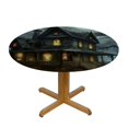 thumbnail image 3 of HAOXIT Halloween Round Table Cloth, Halloween Style Pattern, Elastic Edge, Waterproof and wipeable, Suitable for Wedding/Banquet/Restaurant/Party, Fit for Round Table 38-42, 3 of 8