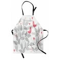 thumbnail image 1 of Pink and Grey Apron Retro Floral Love Birds on Branches Leaves Romantic Nature Vibes Graphic, Unisex Kitchen Bib Apron with Adjustable Neck for Cooking Baking Gardening, Pale Grey Pink, by Ambesonne, 1 of 3