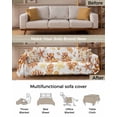 thumbnail image 3 of Nautical Coastal Corals Sofa Covers for 3 Cushion Couch,Washable Sectional & L Shape Couch Covers for Dog/Cat/Kid,Tropical Starfish Seashell Orange Non Slip Sofa Slipcover Tassel Futon Cover 71x150, 3 of 8