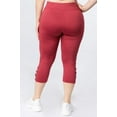 thumbnail image 3 of Women's Active Lattice Capri Cutout Workout Leggings Plus Size - BRICK RED, 2XL, 3 of 4