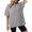 Gray, variant on ALLLIST Notch Neck Womens Tops Summer Gray Short Sleeve Solid Button T-Shirts Casual Blouse for Women