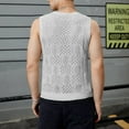 thumbnail image 2 of Tank Tops Men,Men's Knitted Hollowed Out Vest Crew Neck Sleeveless,Mens Tank Top,Men's Tank Tops(Color:Grey,Size:L), 2 of 8