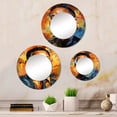 thumbnail image 1 of Designart "Popart Portrait Of Sapphire Smith" Miroir Rond Abstrait Ensemble de 3 - Miroir Mural Rond Moderne Bleu pour Salon, 1 of 5