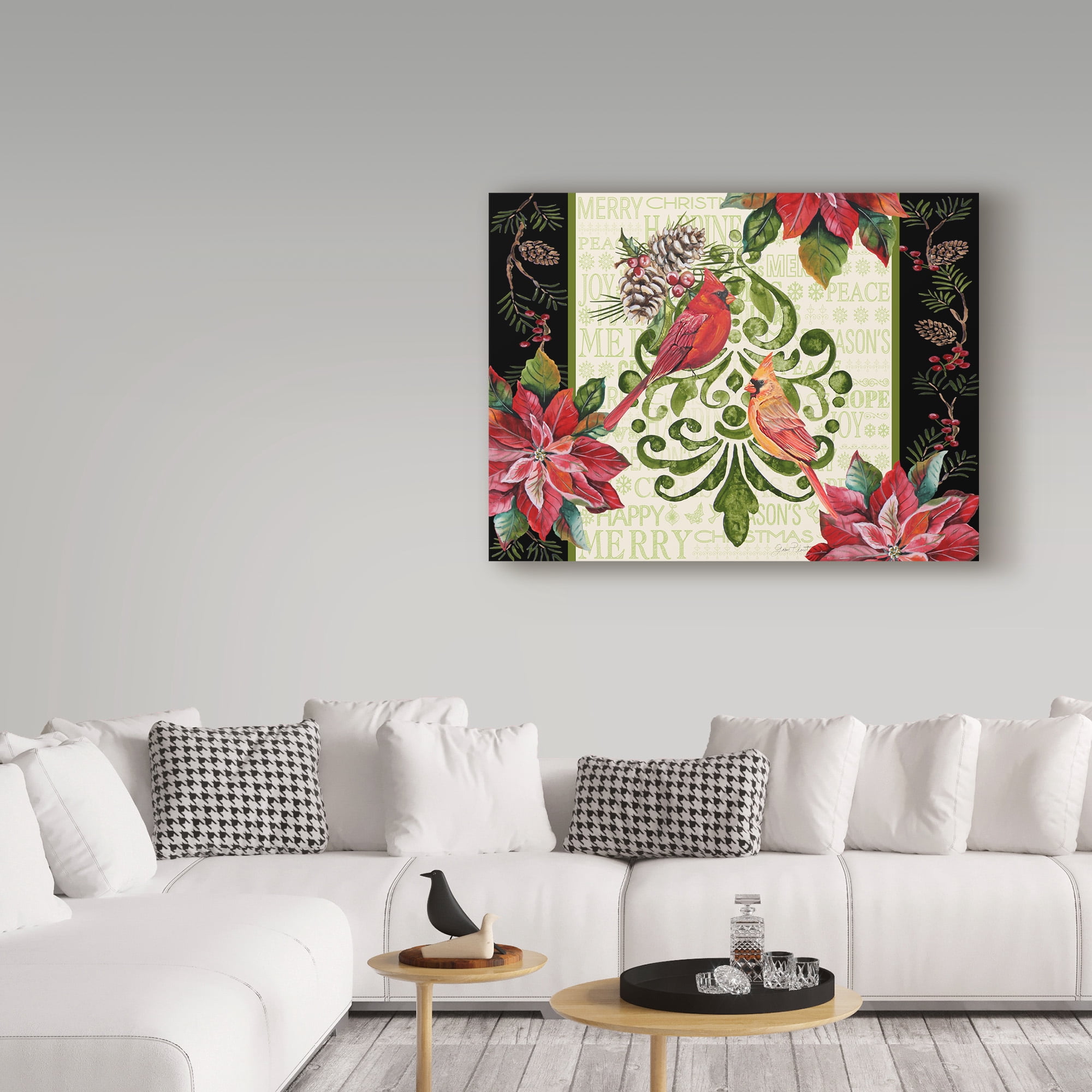 Trademark Fine Art 'Holiday Cardinals 2' Canvas Art by Jean Plout