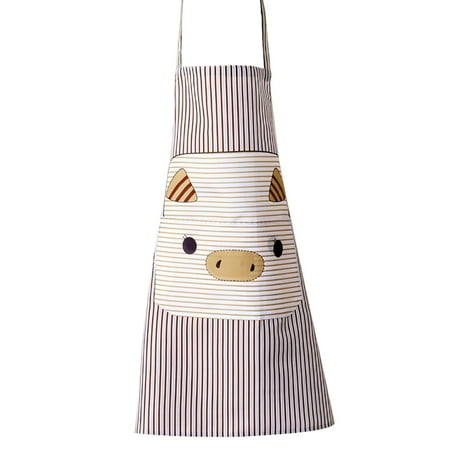 

UDIYO Apron Pig Pattern Kitchen Apron with Soft Strap Polyester Easy to Clean Cooking Bib for Baking