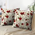 thumbnail image 4 of LALILO Throw Pillow Covers Pink Floral Red Beautiful Beauty Bloom Rose Cushion Cover 18" x 18", 2 Pack, 4 of 6