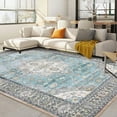 thumbnail image 2 of HOMERRY Boho Area Rug 5' x 7' Floral Rugs for Living Room Vintage Medallion Floor Cover, Teal, 2 of 6