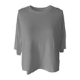 thumbnail image 6 of XIAONU Women Cropped T Shirt Short Sleeve Crew Neck Casual Summer Basic Top, 6 of 7