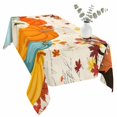 thumbnail image 2 of Orange Pumpkins Fall Table Cloth Waterproof Tablecloths, Thanksgiving Maple Leaf Branches Tablecloth Dining Table Cover for Kitchen Party Tabletop Outdoor, Rectangle Tablecloth 60x120 Inch, 2 of 9