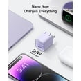 thumbnail image 2 of Anker USB C GaN Charger 30W Adapter Nano 3 PIQ 3.0 Fast Charging Foldable ,Lilac Purple, 2 of 6