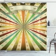 thumbnail image 1 of Vintage Rainbow Shower Curtain, Carnival Advertisement Themed Colorful Lines and Stars Grunge Background, Fabric Bathroom Set with Hooks, 69W X 75L Inches Long, Multicolor, by Ambesonne, 1 of 3