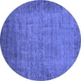 thumbnail image 1 of Ahgly Company Machine Washable Indoor Round Oriental Blue Industrial Area Rugs, 6' Round, 1 of 4