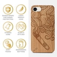 thumbnail image 4 of Case Yard Wooden Case Outside Soft TPU Silicone, Slim Fit Shockproof Wood Protective Phone Cover for Girls Boys Men and Women, Supports Wireless Charging Cigar Smoke Design case for iPhone-SE, 4 of 7