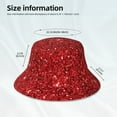 thumbnail image 3 of Yiaed Red Glitter Print Reflective Stripe Bucket Hat Unisex Funny Outdoor Fisherman Cap Beach Sun Hat, 3 of 5