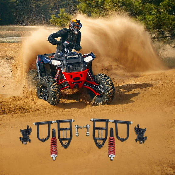 Front Suspension Shock Swing Arm Upper/Lower A Arm DIY ATV Go Kart 340mm