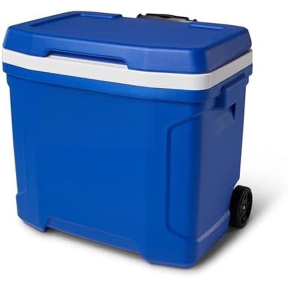 Hard Coolers | Profile II Series | Insulated Ice Chests | Roller Cooler with Wheels Blue 42-Can
