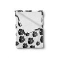 thumbnail image 2 of Fish Soft Flannel Fleece Throw Blanket, Ornamental Fishes Marine Scandinavian Childish Baby Playroom Kids Caricature, Cozy Plush for Indoor and Outdoor Use, 50" x 60", White and Black, by Ambesonne, 2 of 6