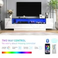 thumbnail image 3 of 70" LED TV Stand for up 85" TVs, High Gloss Large Entertainment Center TV Console Table with Storage Drawer, APP LED Light, Marble Design, 3 of 9