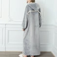 thumbnail image 4 of Defitshape Women's Sherpa Fleece Robe House Coat Hoodie Flannel Fuzzy Oversized Thick Winter Warm Star Pockets Long Sleeve Soft Housecoat Bathrobe Full Length Grey Large, 4 of 5