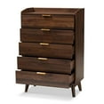 thumbnail image 5 of Bowery Hill Mid-Century 5-Drawer Engineered Wood Chest in Walnut Brown, 5 of 9