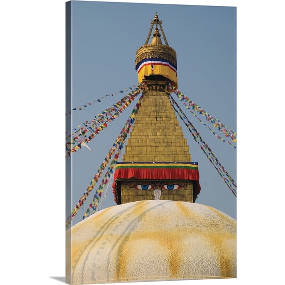 Great BIG Canvas | "The Buddhist Stupa; Bodhnath, Kathmandu, Nepal" Canvas Wall Art - 32x48