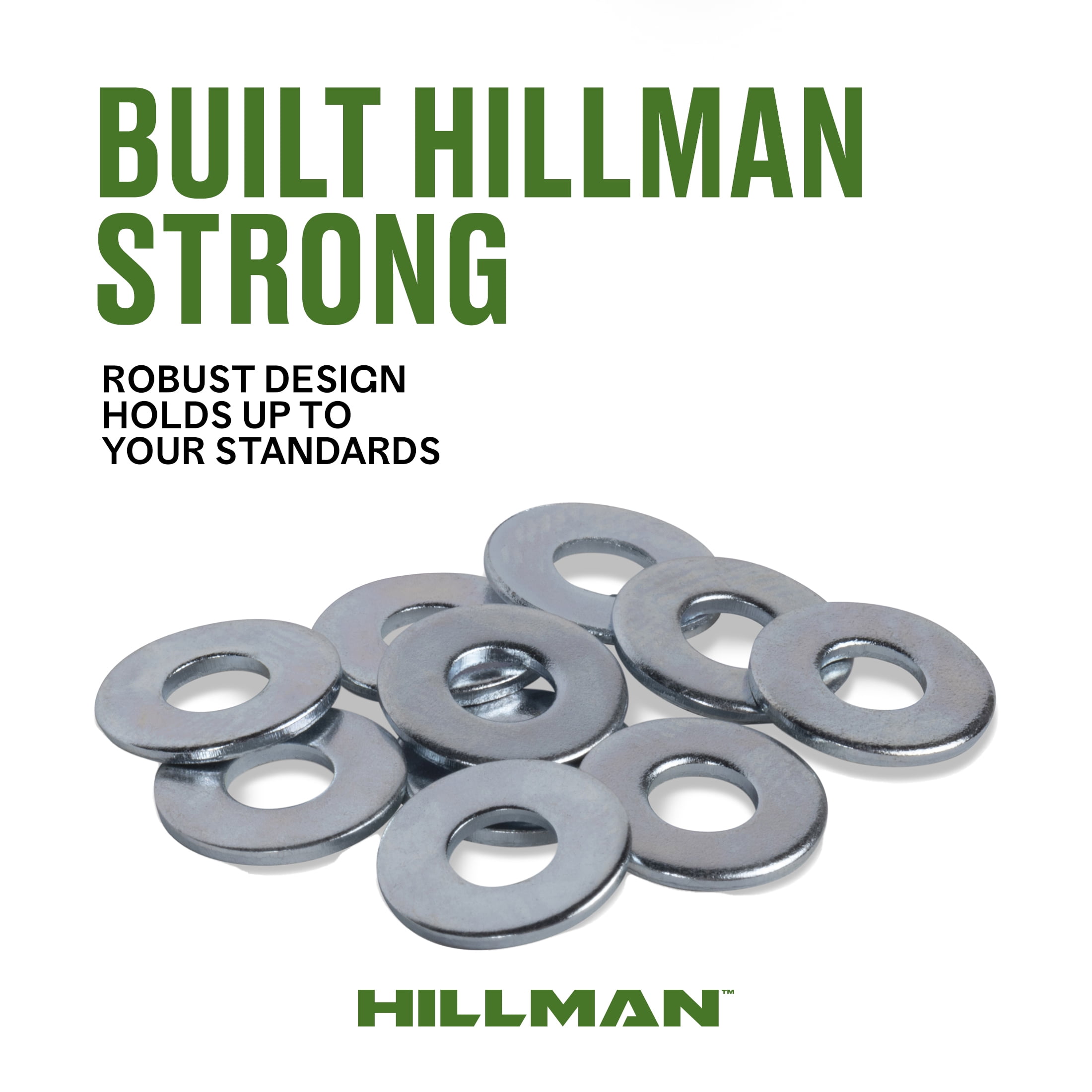 (5 pack) Hillman Flat Washers, 3/8", Steel, Zinc Finish, USS Washers, Silver, 15 pack