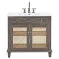 thumbnail image 4 of Modway Lilo 36" Modern Mindi Wood Tropical Bathroom Vanity in Gray/White, 4 of 9