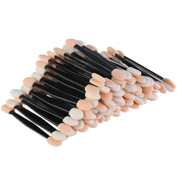 JASSINS 150 Applicateurs d'Ombre à Paupières, Brosse Éponge Jetable, Applicateurs d'Éponge Double Face pour Maquillage des Yeux (Peau+blanc)