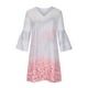 thumbnail image 4 of Vestido de manga larga con volantes y estampado de manga larga con cuello en V y otoño para mujer Pompotops  hdfakjf8041, 4 of 8