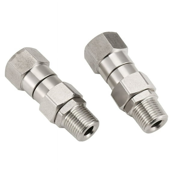 2Pcs Pressure Washer Swivel, 3/8 Inch NPT Male Thread Fitting, Stainless Steel, Free To Hose Fitting