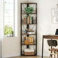 Tribesigns 5 Tier Corner Shelf, Narrow Tall Corner Bookshelf, Small