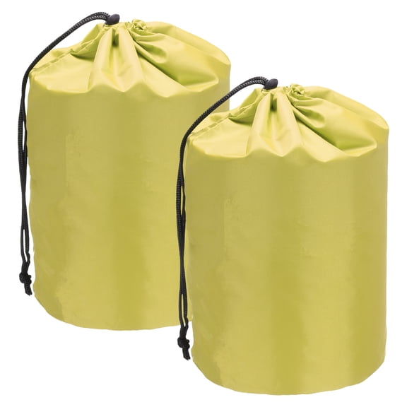 Uxcell Stuff Sack, Nylon Waterproof Storage Sacks Portable Drawstring Outdoor Products Ditty Bag Ultralight Dust Flap 5 x 10 Inch & 2Pcs & Yellow - Fit for (Camping/Traveling/Hiking)