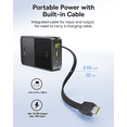 thumbnail image 4 of Baseus 20000mAh Power Bank with Built-in Cables, 22.5W Fast Charging Travel Essentials Battery Pack with Digital Display, Black, 4 of 7