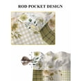 thumbnail image 6 of Spring Floral Bathroom Window Curtain, Yellow Flowers Botanical Patchwork Grid Bohemia Light Filtering Coffee Kitchen Curtains, Bedroom Living Room Curtains 2 Panel 84"x63", 6 of 6