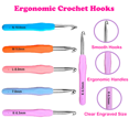 thumbnail image 2 of Yarniss Large Crochet Hooks Set Ergonomic Grip Soft Handles Aluminum Crochet Hook Needles for Beginners adults, 2 of 5