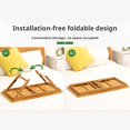 thumbnail image 4 of Adjustable Overbed Bedside Table with Laptop Tray Desk Cart Collapsible Bamboo Portable Folding Desk, 4 of 9
