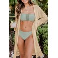 thumbnail image 1 of Women's Beige Long Sleeve Fishnet Knitted Beach Cover up, 1 of 15