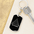 thumbnail image 6 of Sacred Geometry Trust The Universe Stainless Steel or 18k Gold Premium Swivel Dog Tag Keychain, 6 of 16