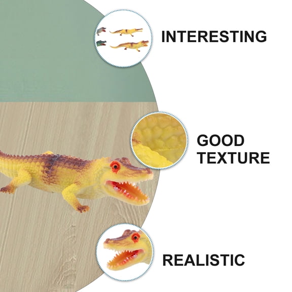 Set of 4 Realistic and Alligator Models Educational Plastic PVC Toys for Kids Children’s Animal Play Figures